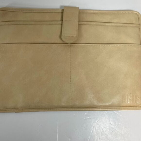 BEIS Faux Leather Beige Laptop Sleeve Case Beige 13” - Picture 2 of 7